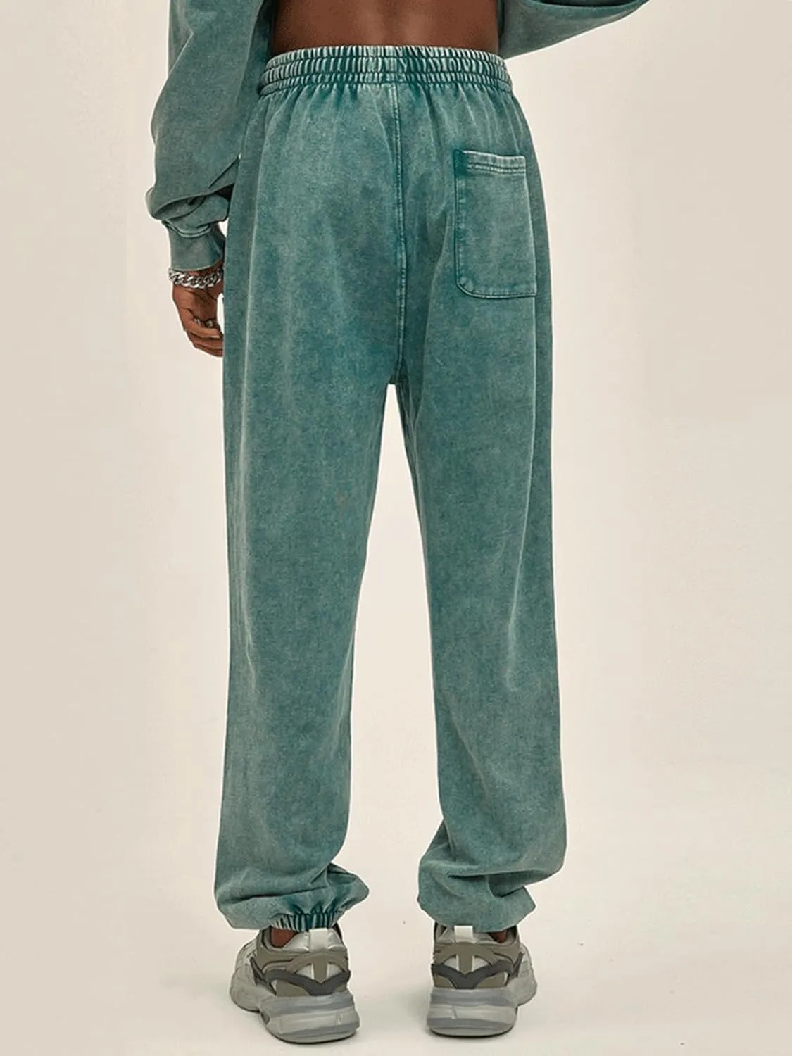 Mens Casual Sweatpants Vintage Batik Baggy Pants Trendy Wash Workout Athletic Jogger Lounge Streetwear