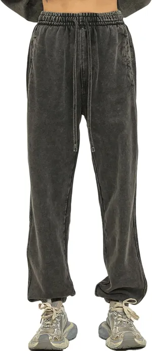 Mens Casual Sweatpants Vintage Batik Baggy Pants Trendy Wash Workout Athletic Jogger Lounge Streetwear