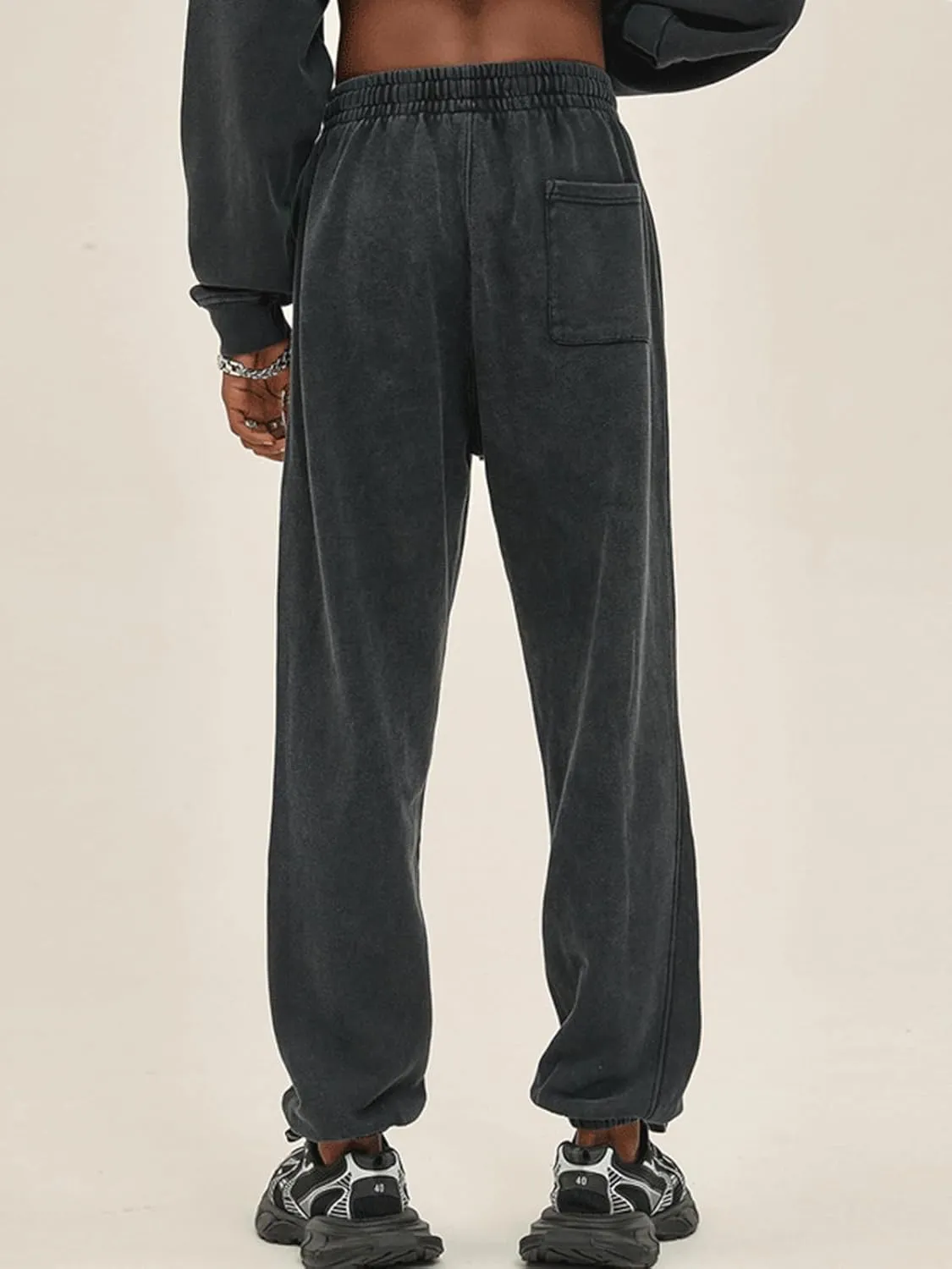Mens Casual Sweatpants Vintage Batik Baggy Pants Trendy Wash Workout Athletic Jogger Lounge Streetwear
