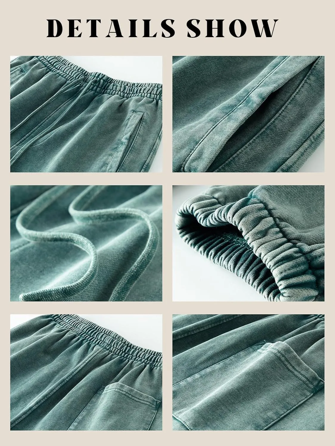 Mens Casual Sweatpants Vintage Batik Baggy Pants Trendy Wash Workout Athletic Jogger Lounge Streetwear