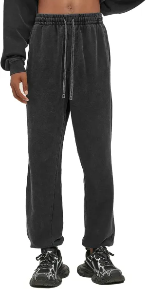 Mens Casual Sweatpants Vintage Batik Baggy Pants Trendy Wash Workout Athletic Jogger Lounge Streetwear