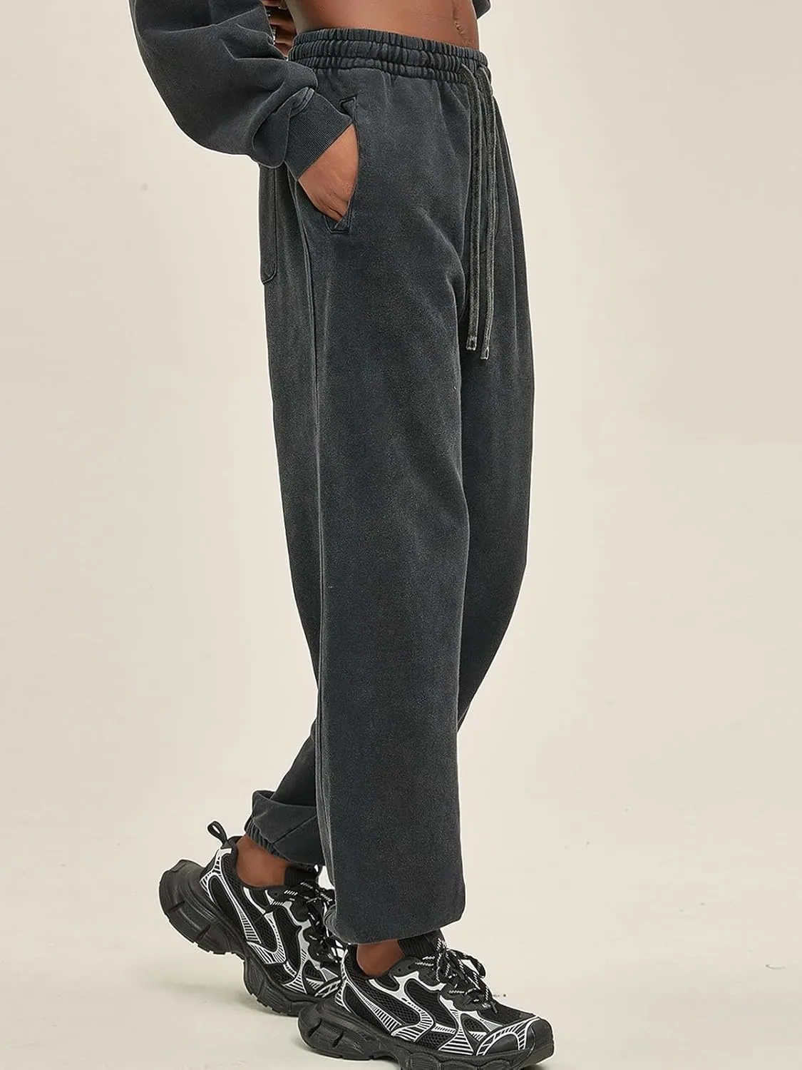 Mens Casual Sweatpants Vintage Batik Baggy Pants Trendy Wash Workout Athletic Jogger Lounge Streetwear