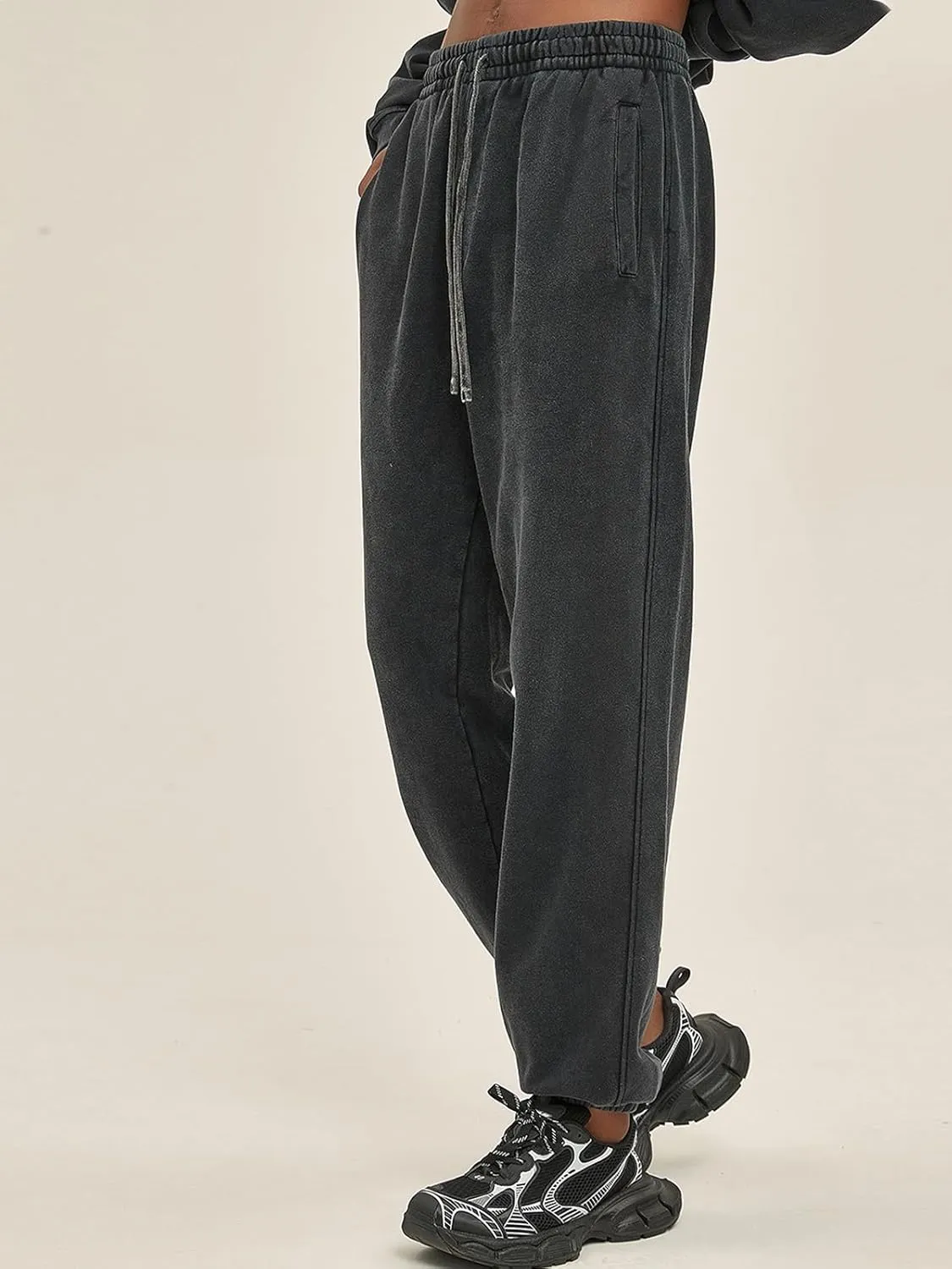 Mens Casual Sweatpants Vintage Batik Baggy Pants Trendy Wash Workout Athletic Jogger Lounge Streetwear