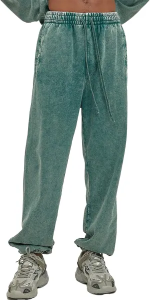 Mens Casual Sweatpants Vintage Batik Baggy Pants Trendy Wash Workout Athletic Jogger Lounge Streetwear