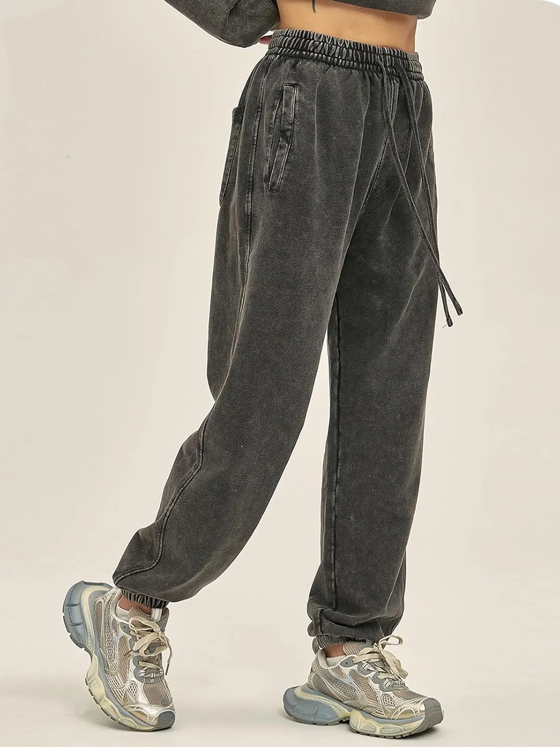 Mens Casual Sweatpants Vintage Batik Baggy Pants Trendy Wash Workout Athletic Jogger Lounge Streetwear