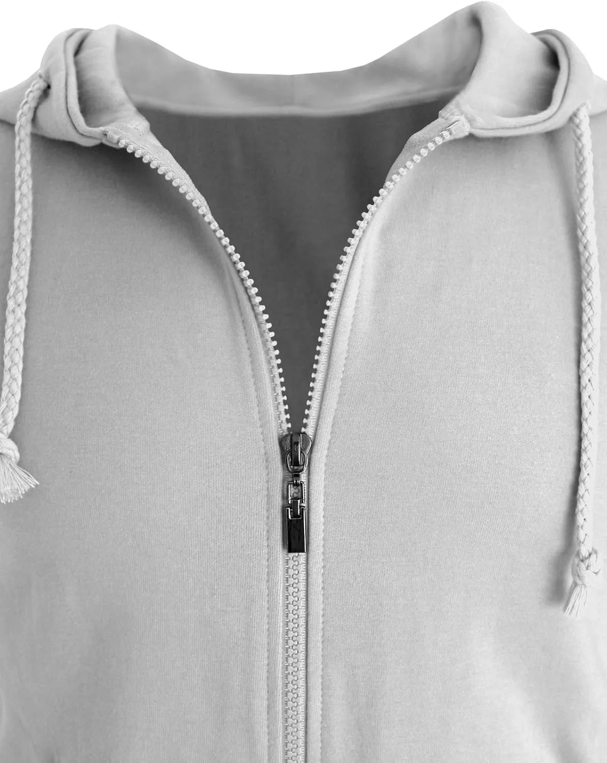 Men's Casual Zip-Hoodie Vest Cotton Sleeveless Zip up Hoodie Vest