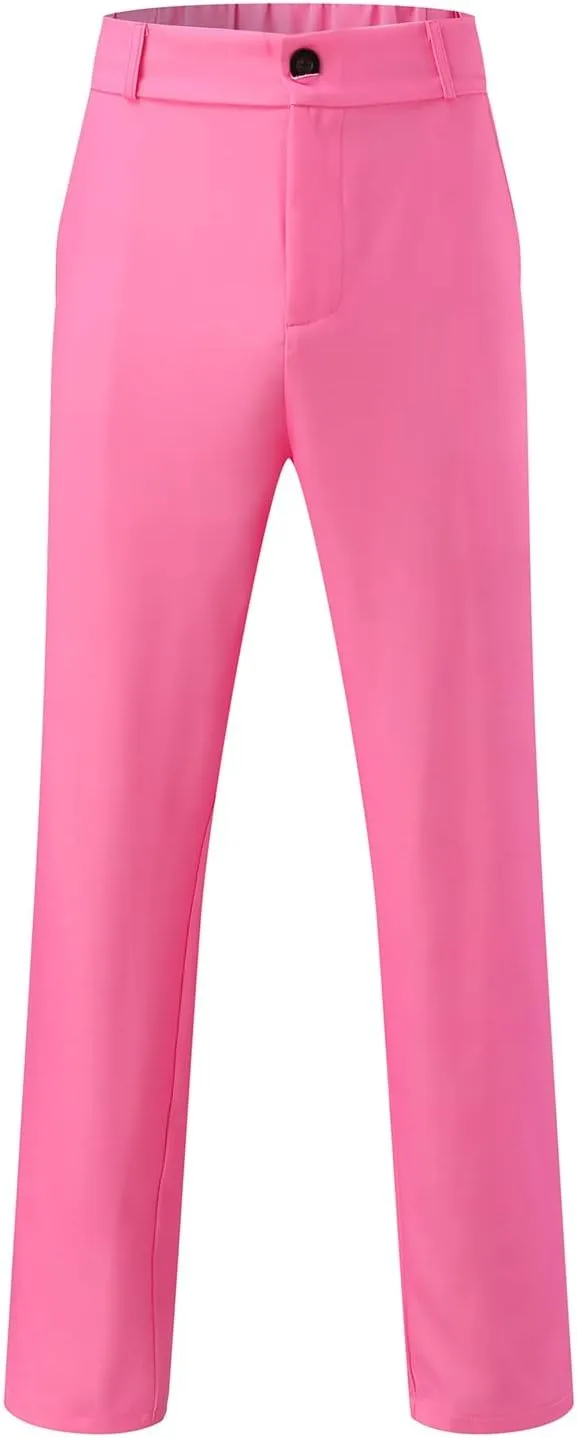 Mens Dress Pants Plus Size Slim Fit Skinny Trousers Classic Flat Front Business Casual Wedding Suit Pants with Pocket
