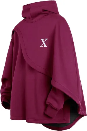 Men's Fashion Hoodie Poncho Cape Cloak Techwear Sweatshirts Unisex Lightweight Patchwork Casual Pullover
