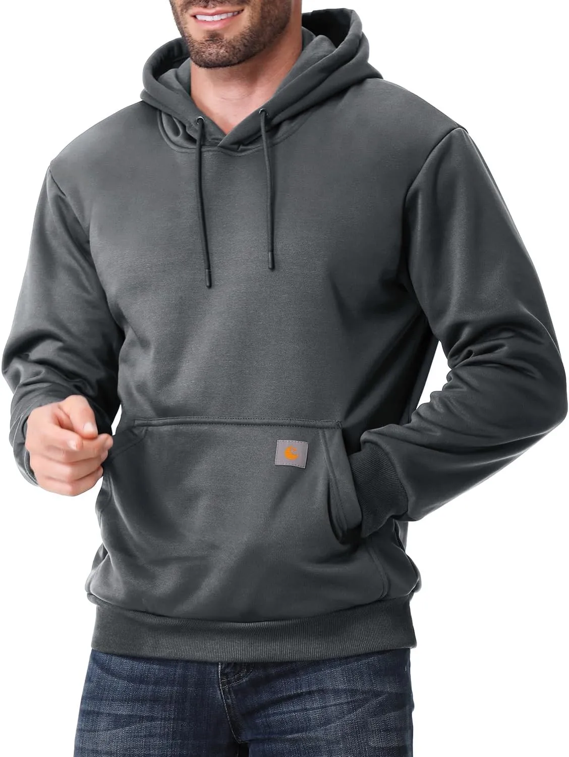 Men's Relaxed Fit Fleece-Lined Pullover Hooded Sweatshirt Comfortable and Soft