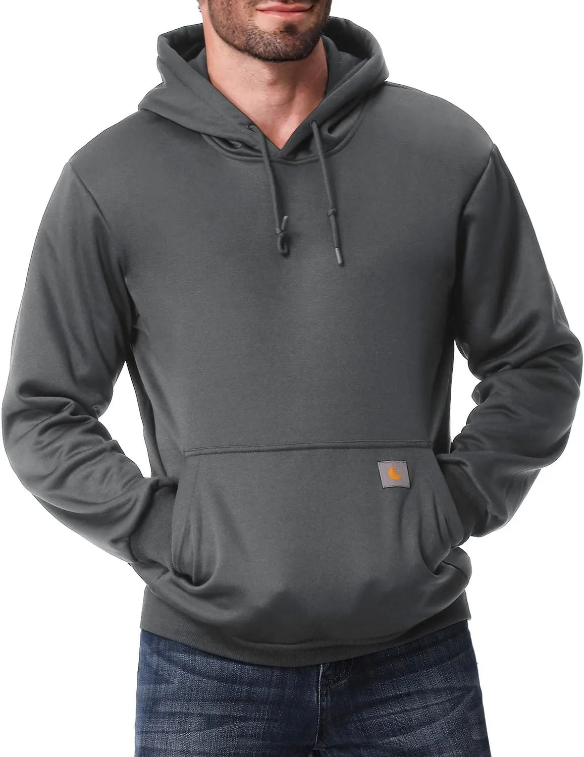 Men's Relaxed Fit Fleece-Lined Pullover Hooded Sweatshirt Comfortable and Soft