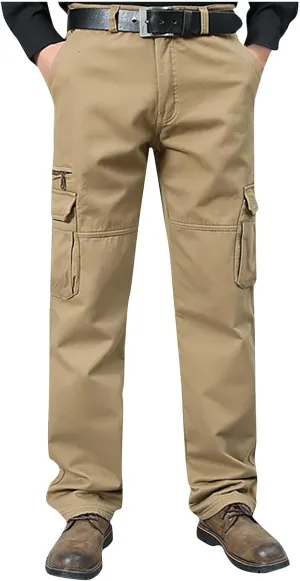 Men's Stretch Cargo Pants Straight Fit Hiking Pants Lightweight Casual Work Pants with Multi Pockets