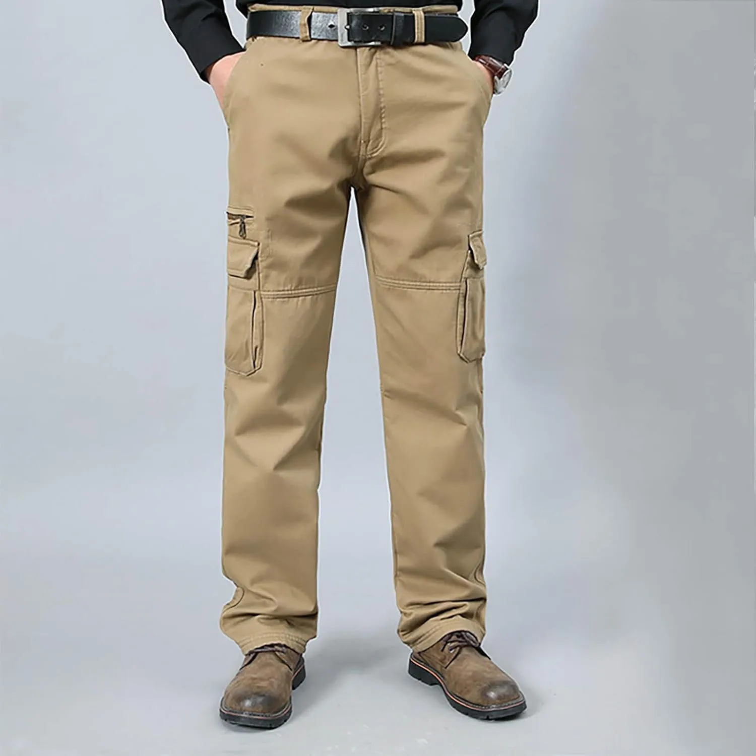 Men's Stretch Cargo Pants Straight Fit Hiking Pants Lightweight Casual Work Pants with Multi Pockets