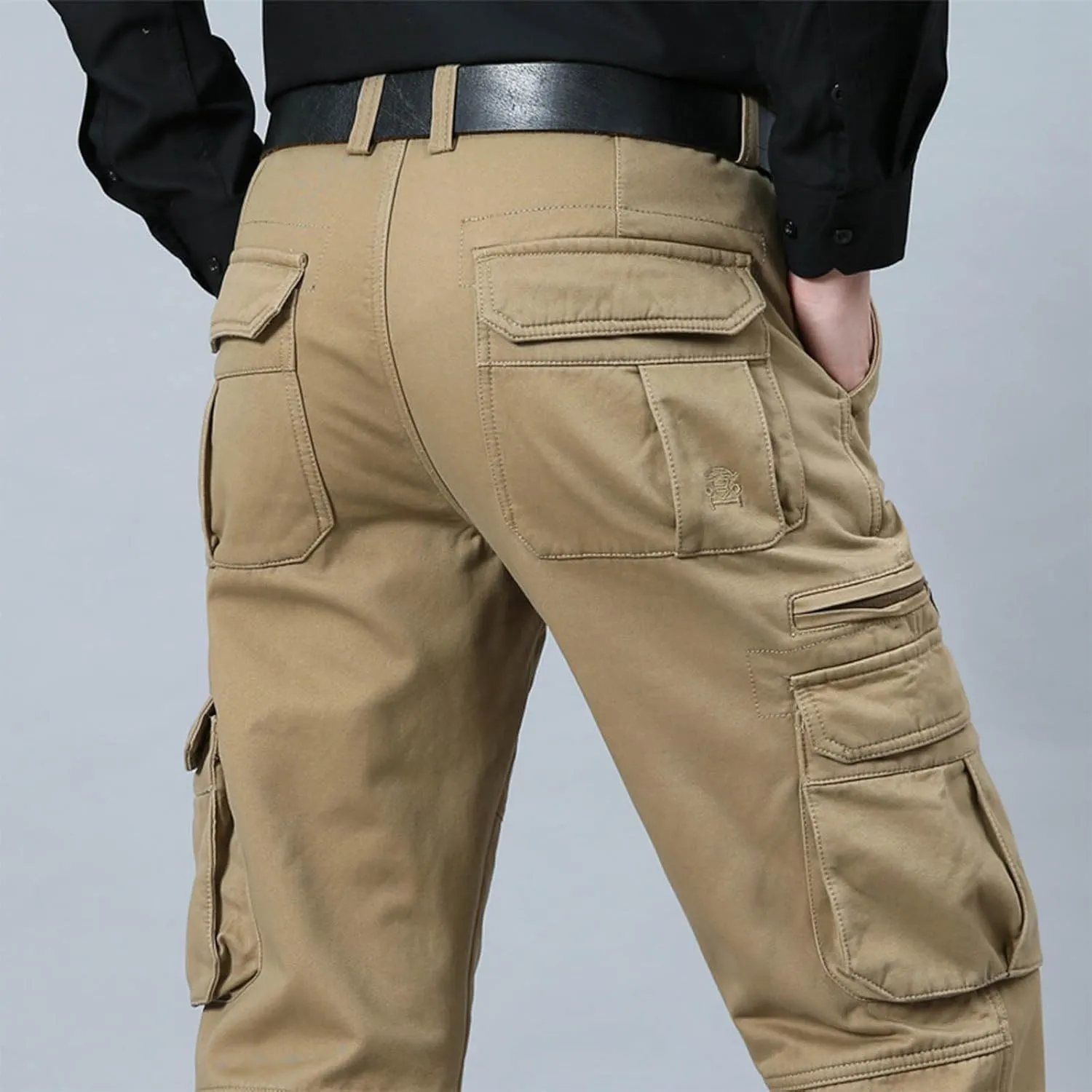 Men's Stretch Cargo Pants Straight Fit Hiking Pants Lightweight Casual Work Pants with Multi Pockets