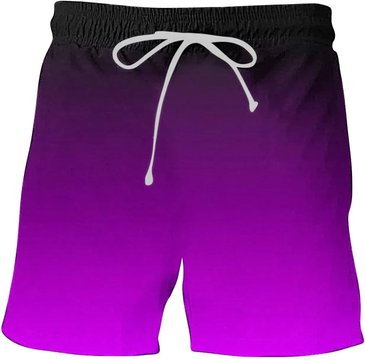Mens Summer Beach Short Pants Gradient Drawstring Elastic Stretch Casual Shorts Multi-Pocket Fast Dry Baggy Jorts