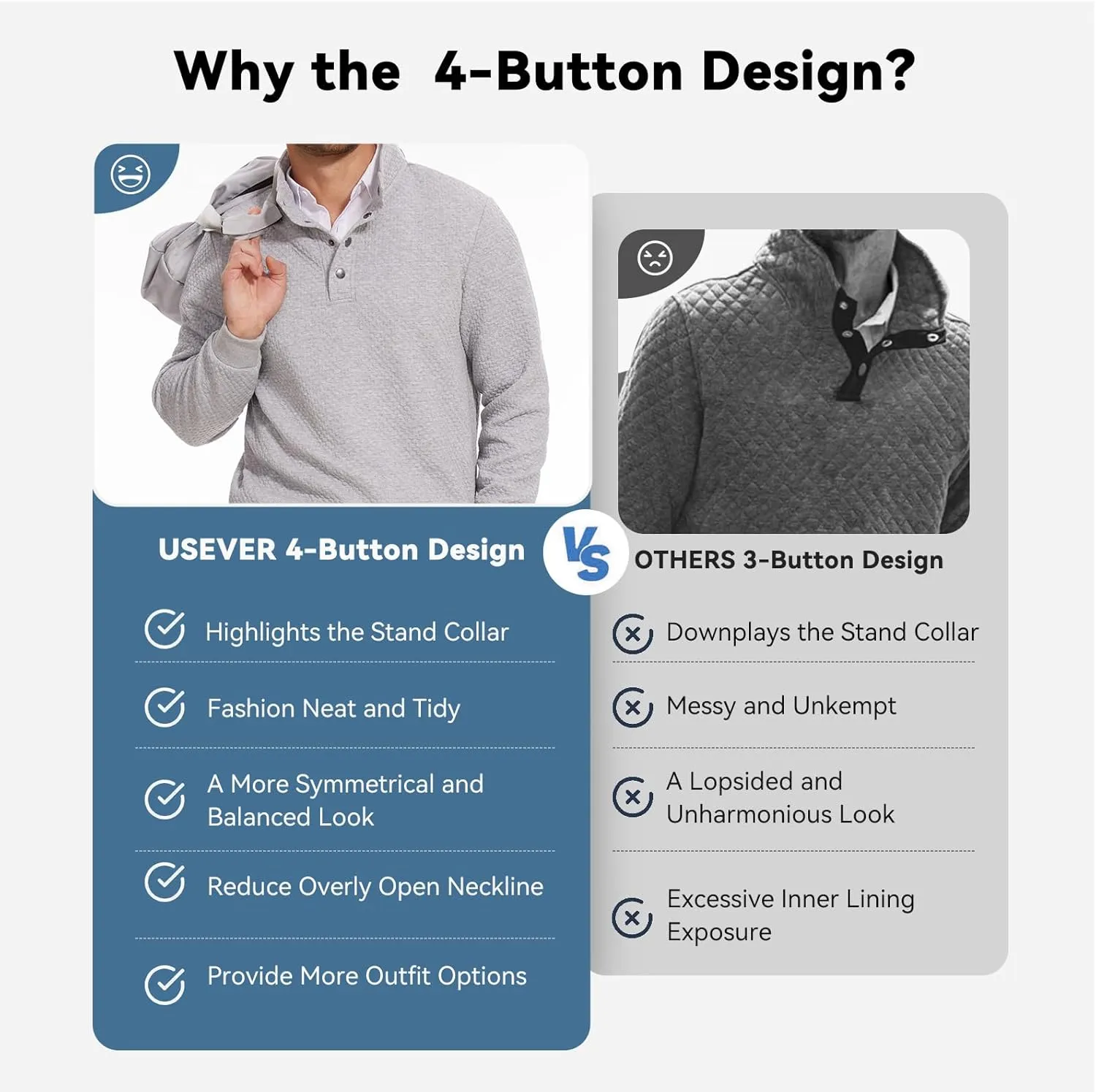 Men's Sweatshirt Quilted Mens Sweater Quarter Button Pullover Sweater Knit Long Sleeve Stand Collar Warm Lightweight