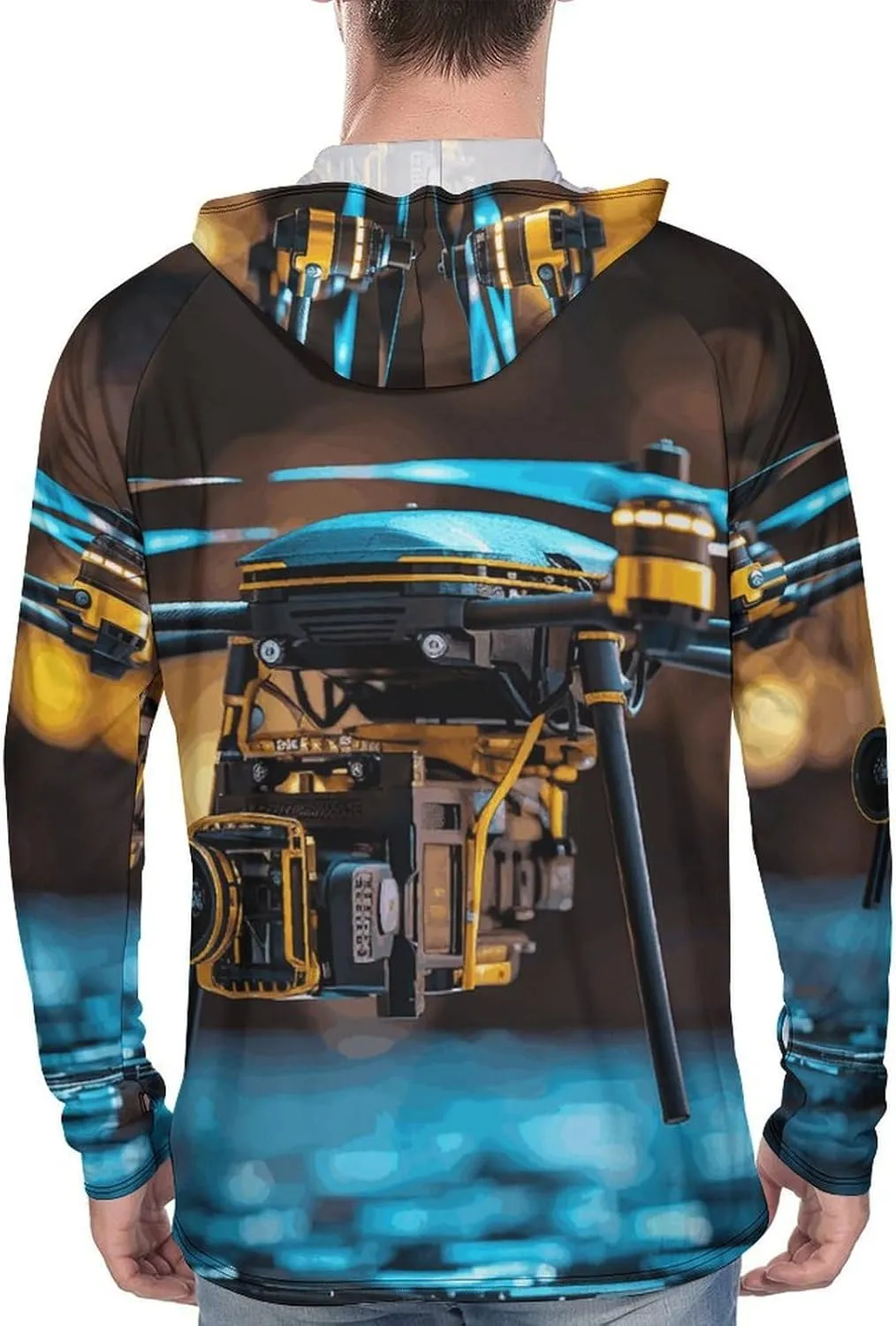 Men's UPF 50  Sun Protection Hoodie Outdoor UV Shirts Drone Long Sleeve Quick Dry Fishing Hiking Shirt