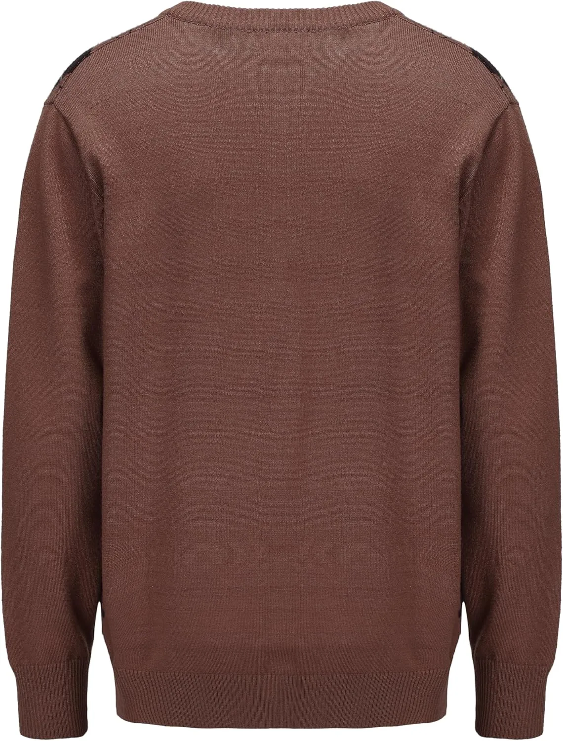 Men's Wool Blend Plaid Sweater V Neck Knitted Long Sleeve Argyle Pullover for Casual Or Dressy Wear