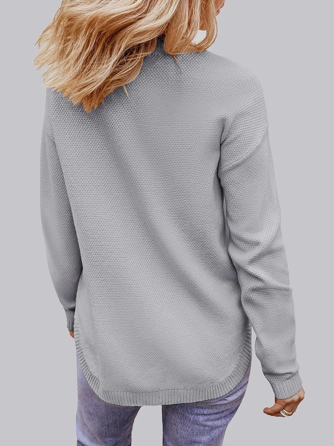 MEROKEETY Women's 2025 Fall Long Sleeve Oversized Crew Neck Solid Color Knit Pullover Sweater Tops