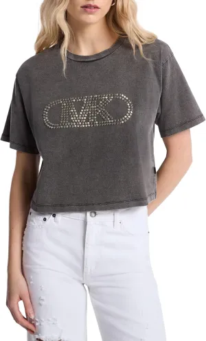 Michael Kors Women's Cropped Empire Stud T-Shirt