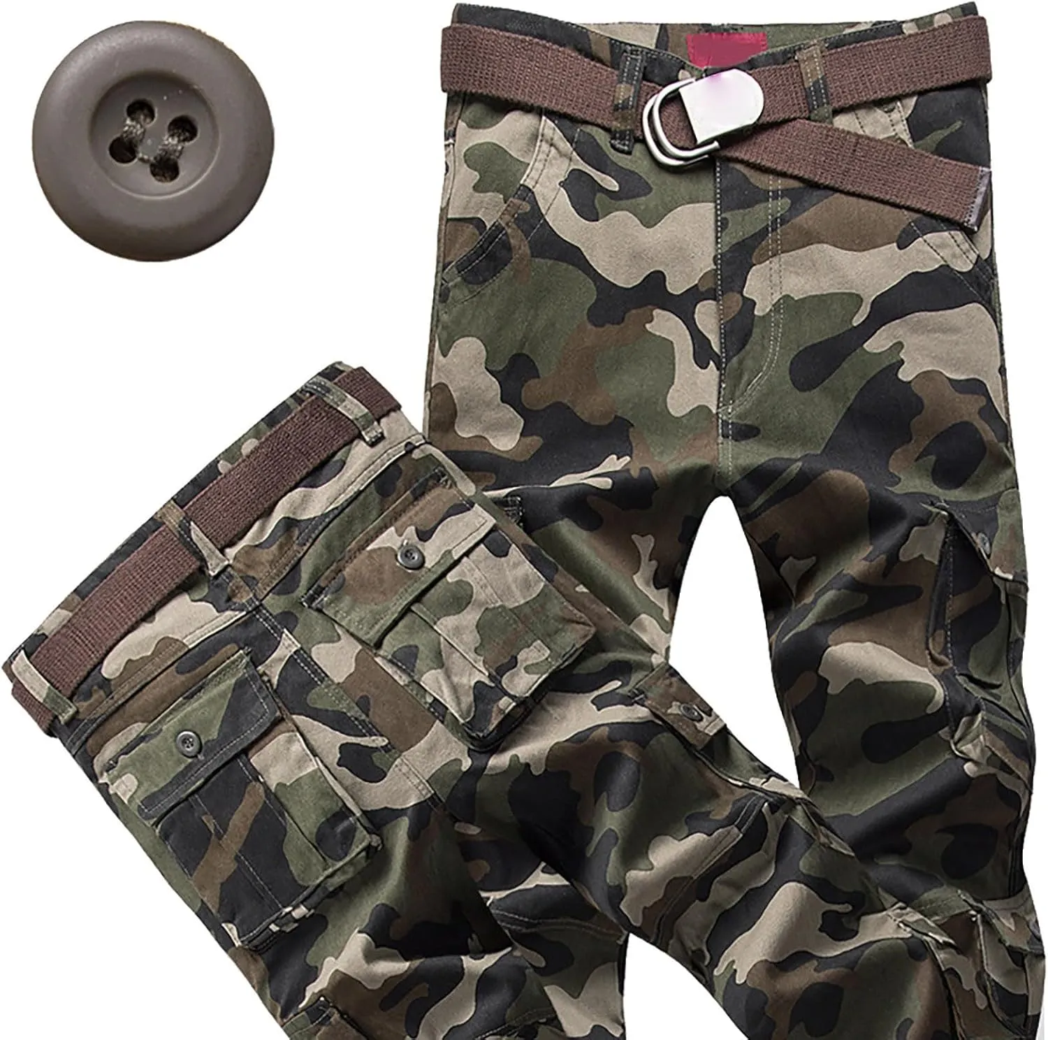 Military Tactical Pants for Men Straight Leg Army Combat Camo Multi Pockets Cargo Pants Camouflage Hunting Work Pants