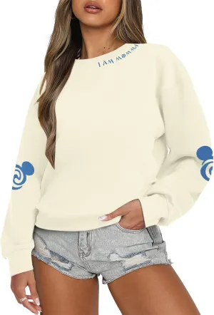 MOUSYA Mama Sweatshirts Women Momma Shirts Magic Princess Shirt Trendy Mama Top Mom Life Long Sleeve Pullover Tops