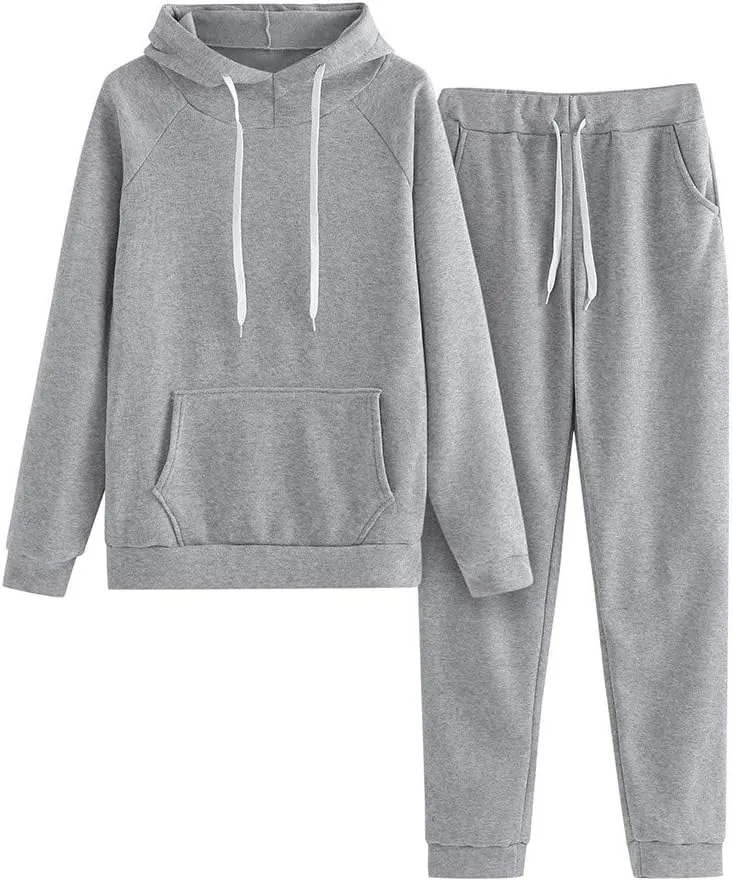 Muyise Women 2 Piece Sweatsuits Long Sleeve Hooded Pullover Jogger Pants Outfits Athletic Casual Loose Lounge Sets Tracksuits