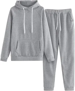 Muyise Women 2 Piece Sweatsuits Long Sleeve Hooded Pullover Jogger Pants Outfits Athletic Casual Loose Lounge Sets Tracksuits