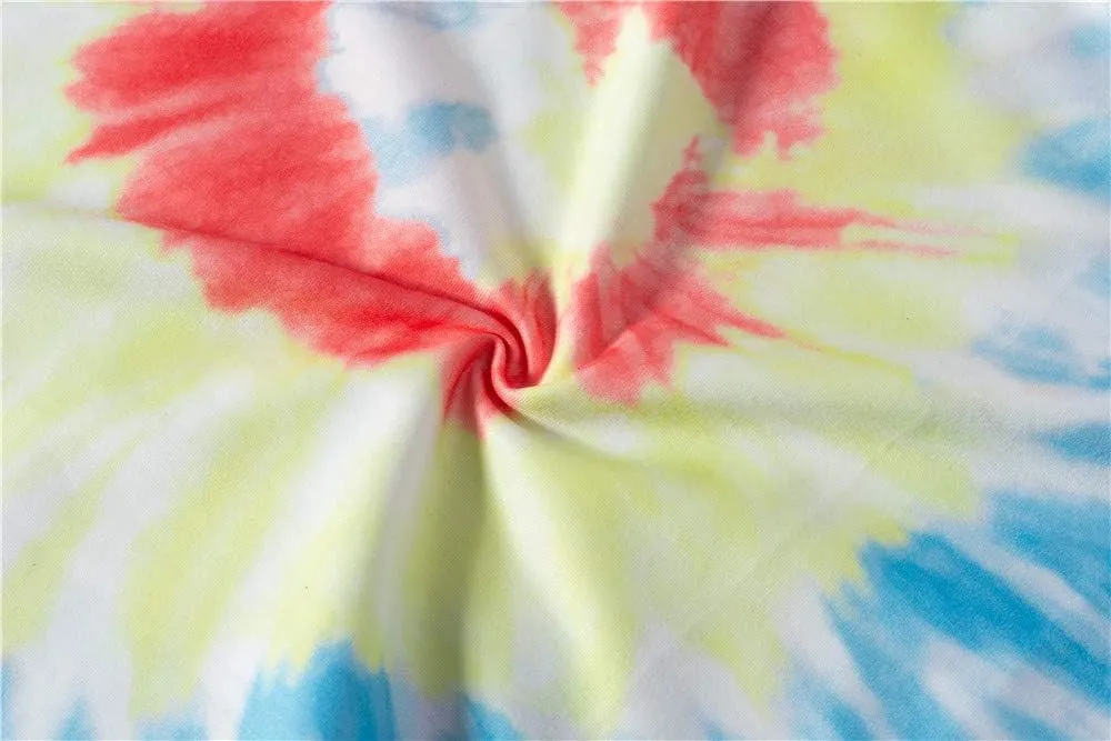 MUZHI Women's Casual Color Block Tie Dye Crewneck Faith Over Fear Long Sleeve Loose Pullover Sweatshirt Tops