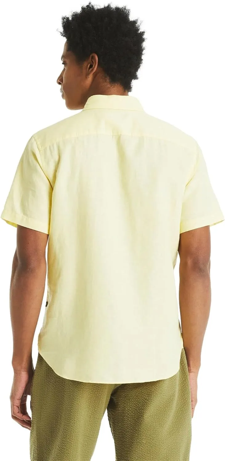 Nautica Men's Sustainably Crafted Linen Short-Sleeve Shirt
