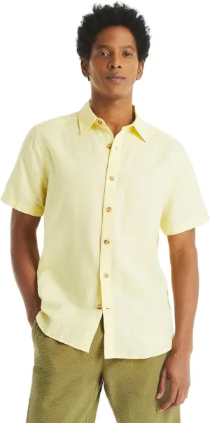 Nautica Men's Sustainably Crafted Linen Short-Sleeve Shirt