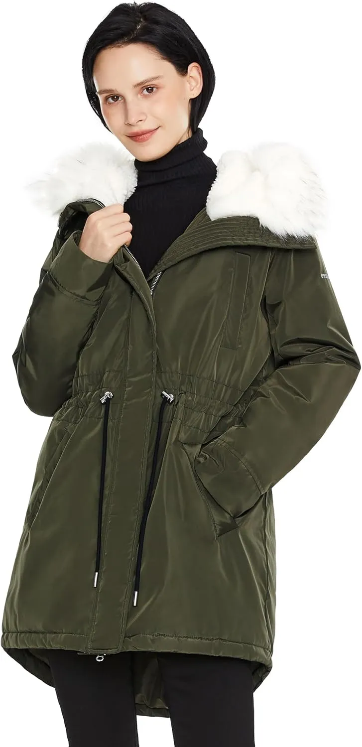 Orolay Women's Long Winter Parka - Fleece Lined Hooded Jacket Warm Coat with Pockets