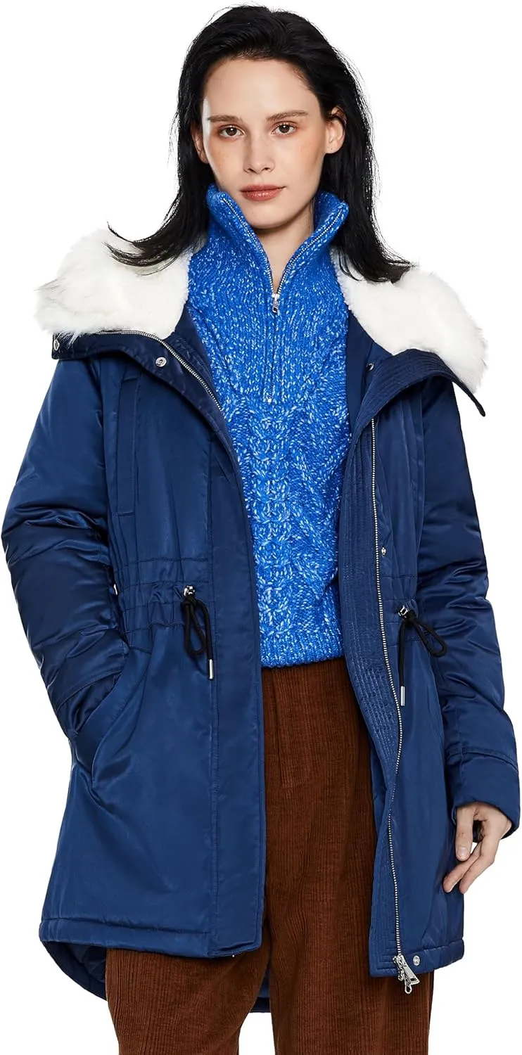 Orolay Women's Long Winter Parka - Fleece Lined Hooded Jacket Warm Coat with Pockets
