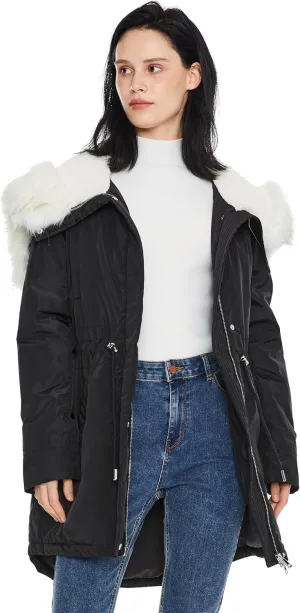 Orolay Women's Long Winter Parka - Fleece Lined Hooded Jacket Warm Coat with Pockets