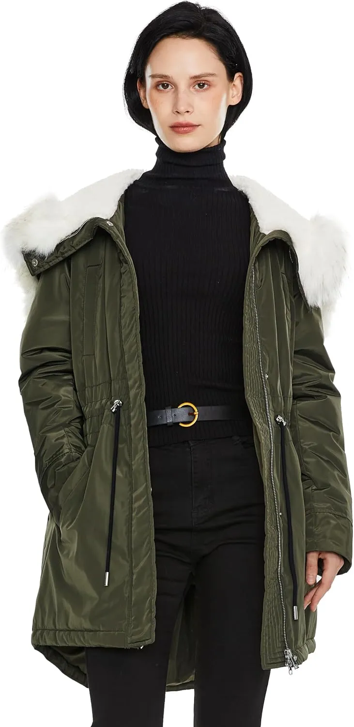 Orolay Women's Long Winter Parka - Fleece Lined Hooded Jacket Warm Coat with Pockets