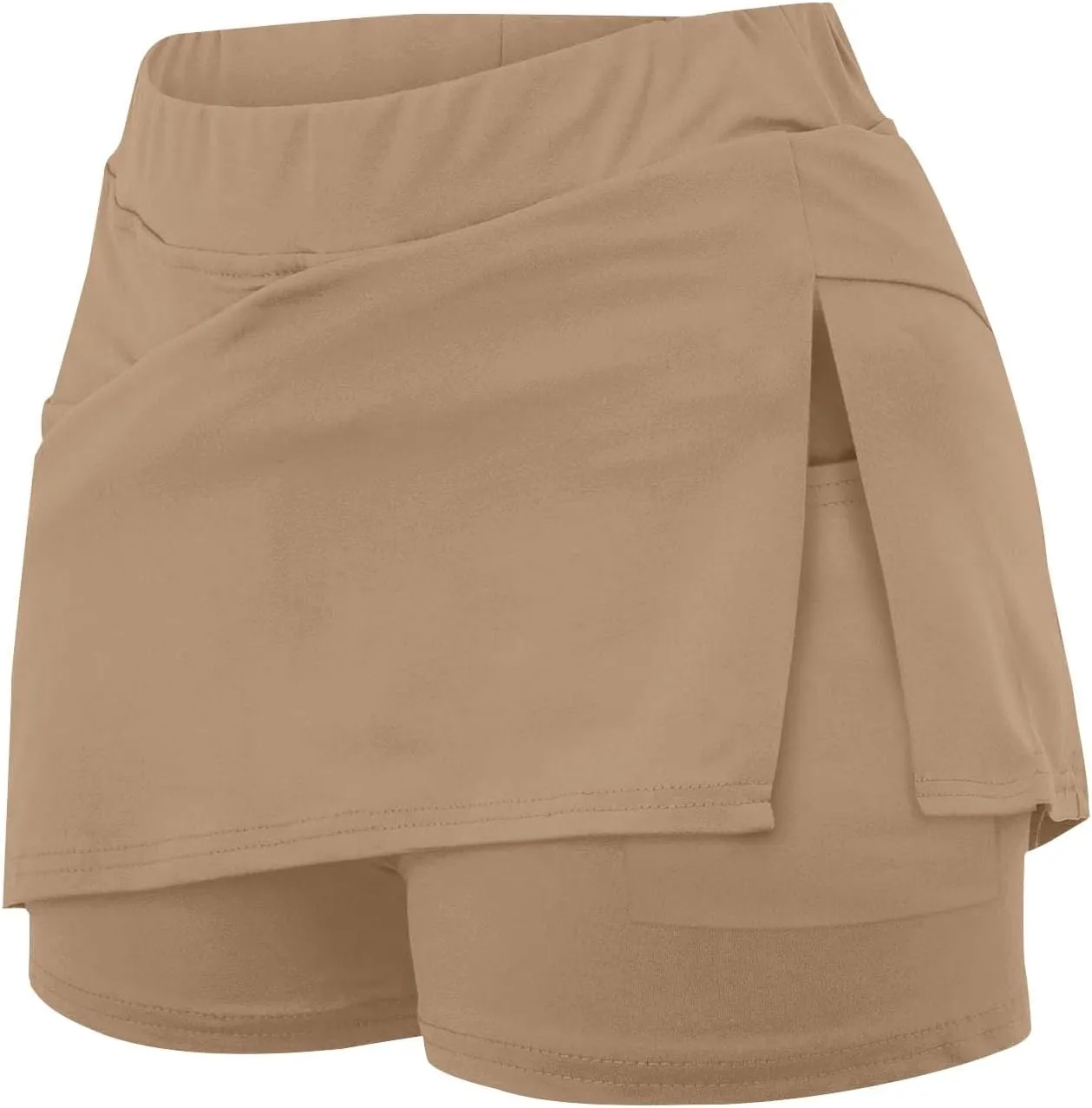 Plus Size Skorts for Curvy Women Short Tennis Skirt with Slit Pockets Built in Shorts High Waisted Workout Outfits