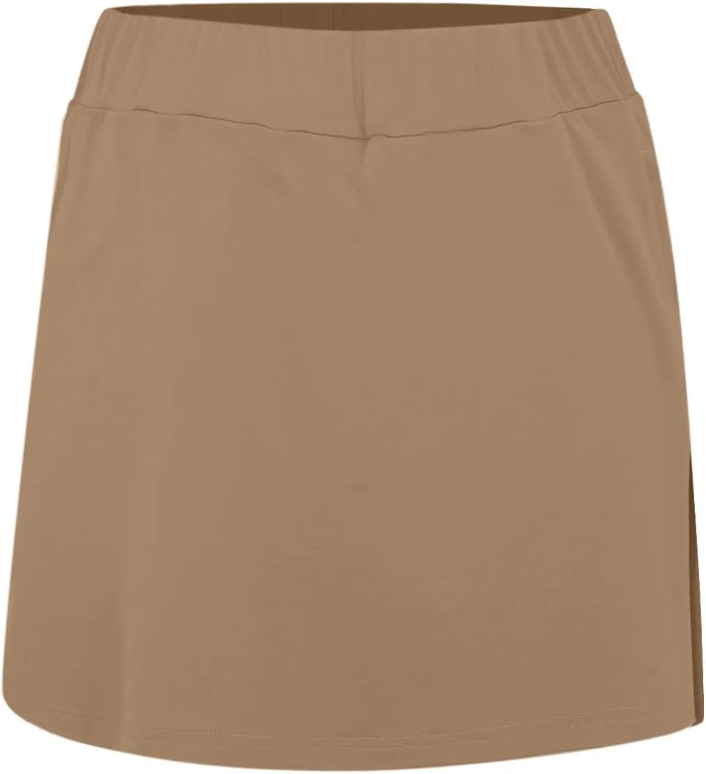 Plus Size Skorts for Curvy Women Short Tennis Skirt with Slit Pockets Built in Shorts High Waisted Workout Outfits