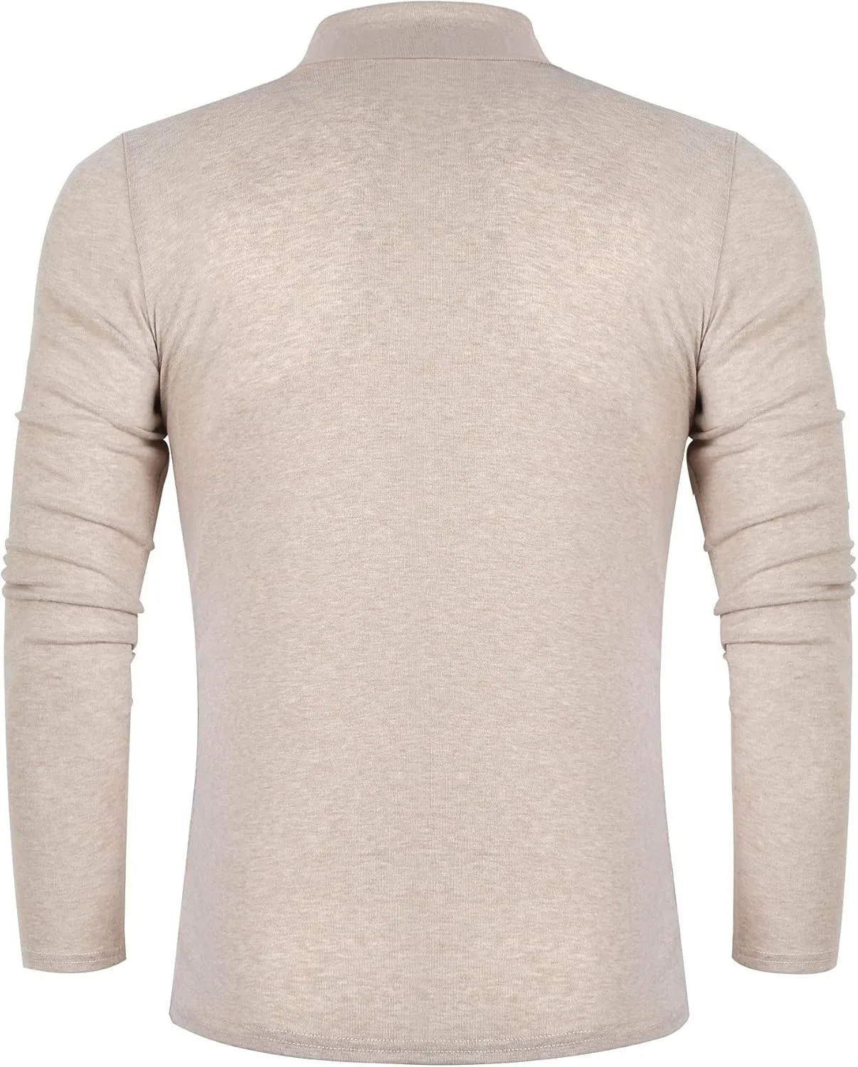 Poriff Men's Casual Mock Neck Tops Long Sleeve Slim Fit Turtleneck Pullover Sweaters