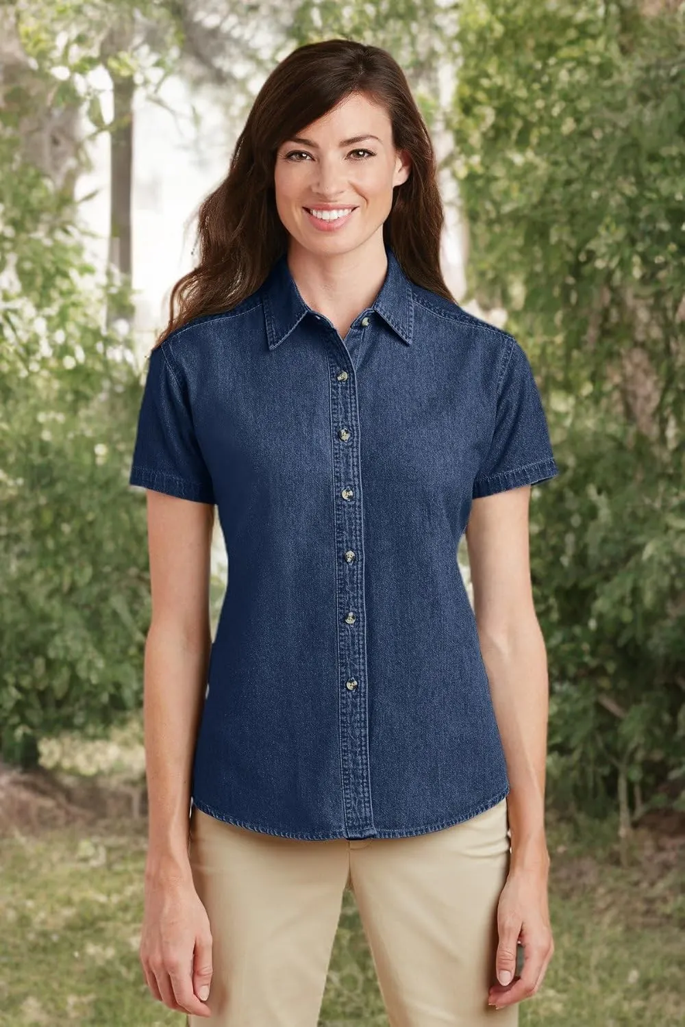 Port & Company Women's Short Sleeve Value Denim Shirt