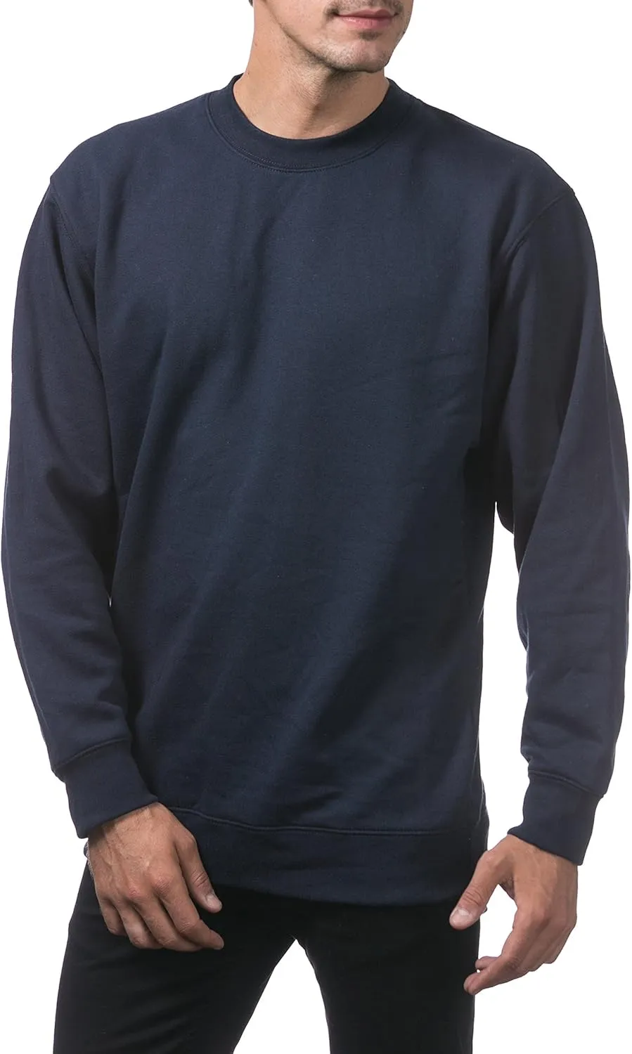 Pro Club Men's Plain Blank Crew Neck Fleece Pullover Sweater (9oz)