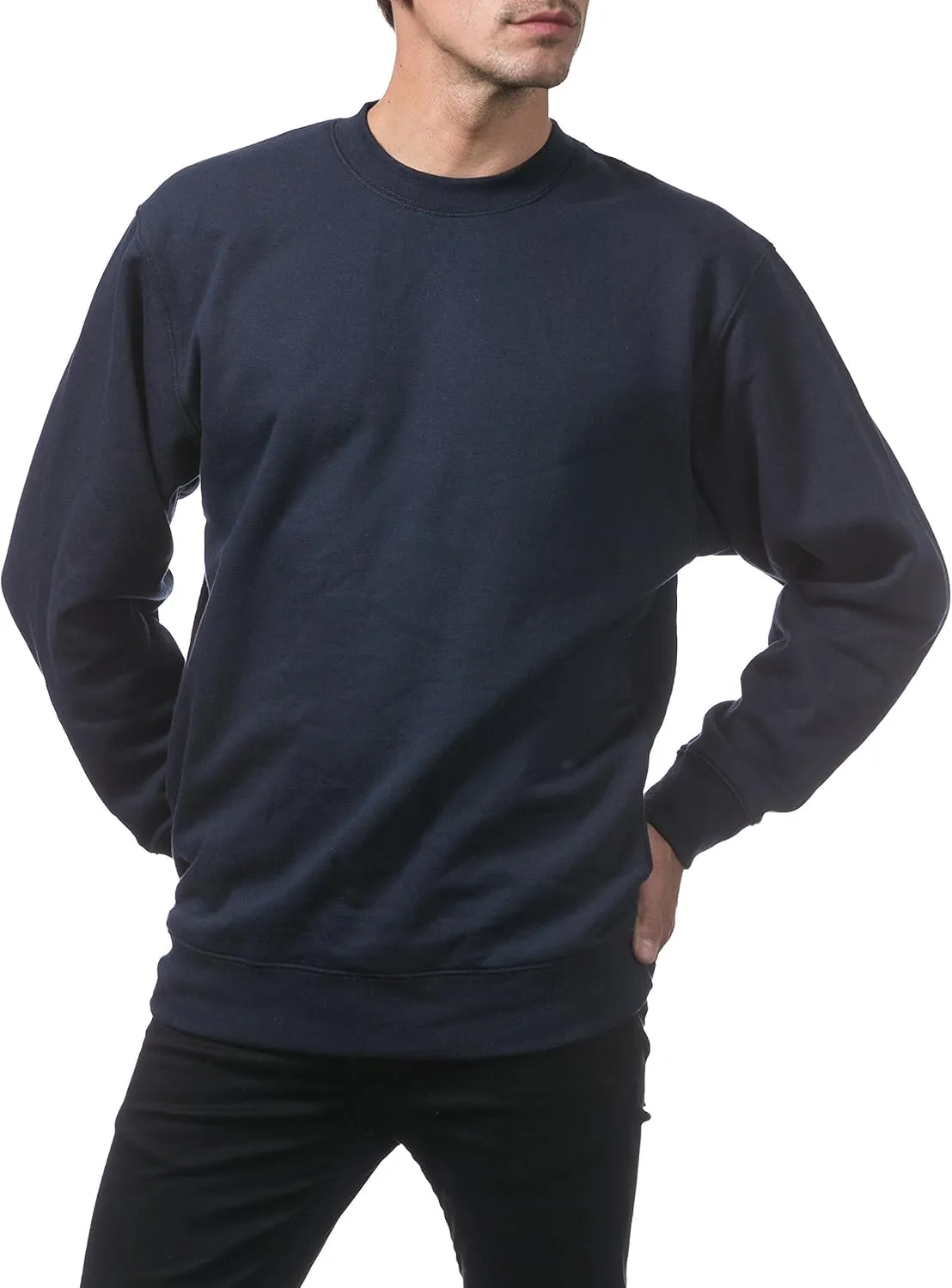 Pro Club Men's Plain Blank Crew Neck Fleece Pullover Sweater (9oz)