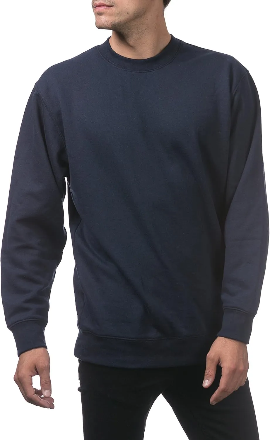 Pro Club Men's Plain Blank Crew Neck Fleece Pullover Sweater (9oz)
