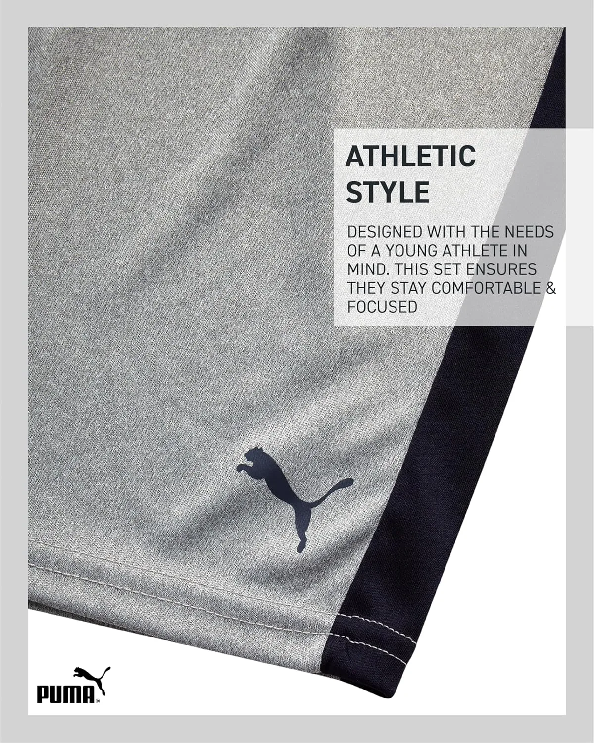 PUMA Boys' Active Shorts Set - 3 Piece Performance T-Shirt, Dry Fit Tank Top, and Gym Shorts - Activewear Set for Boys (4-16)