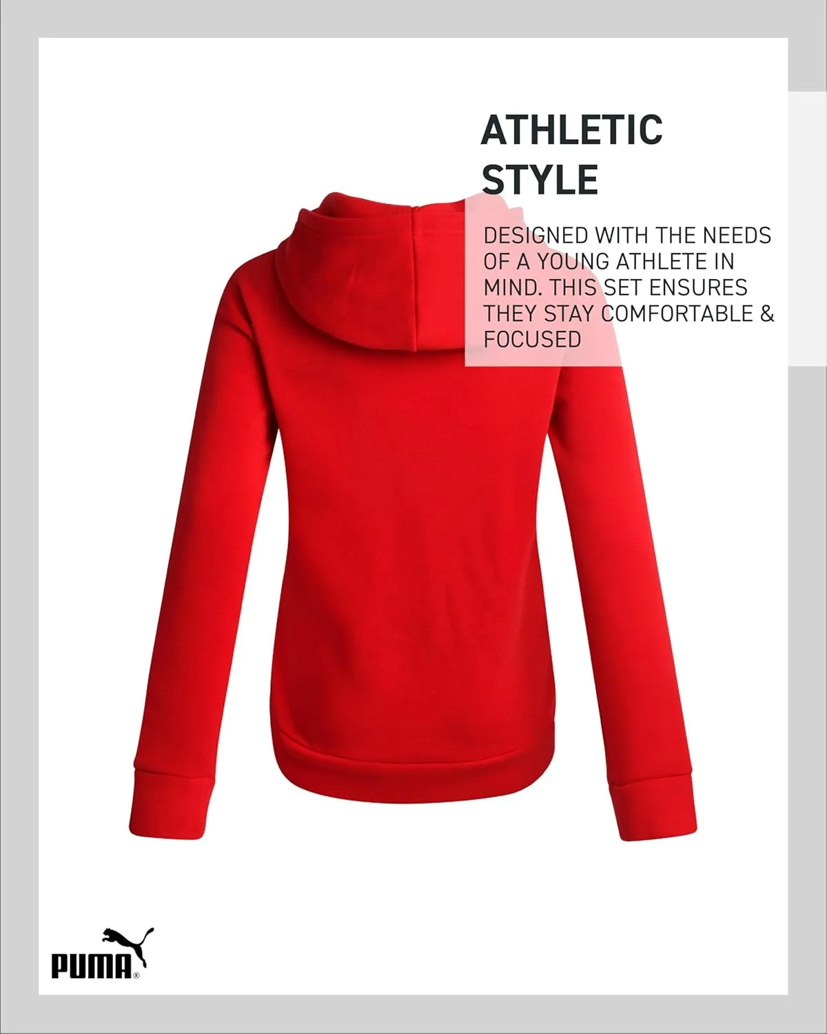 PUMA Boys' Hoodie - Fleece Pullover Basic Athletic Performance Small Chest Logo Sweatshirt for Boys (Sizes: 8-20)