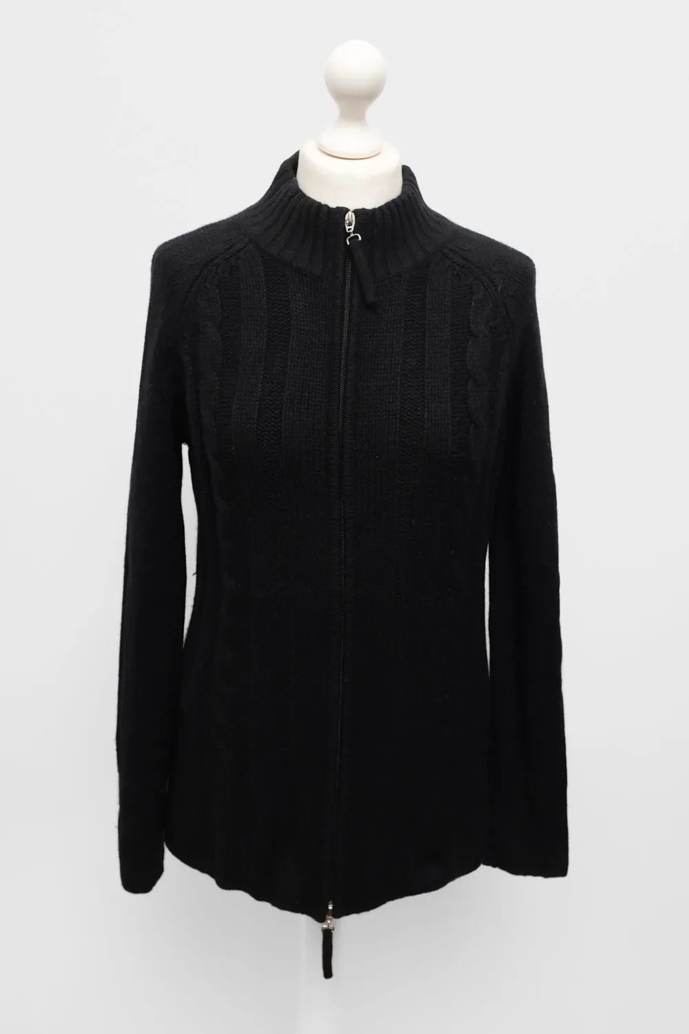 PURE CASHMERE CABLE KNIT SLIM CARDIGAN