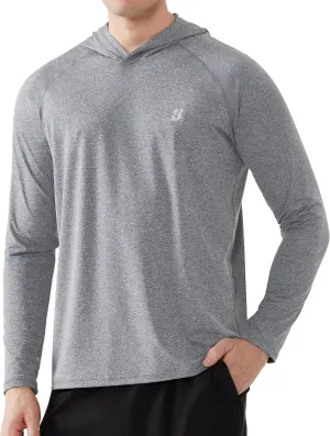 Roadbox Men's UPF 50  Fishing Shirts, Long Sleeve UV Sun Protection SPF Hoodie, Quick Dry Swim Rash Guard for Outdoor Hiking
