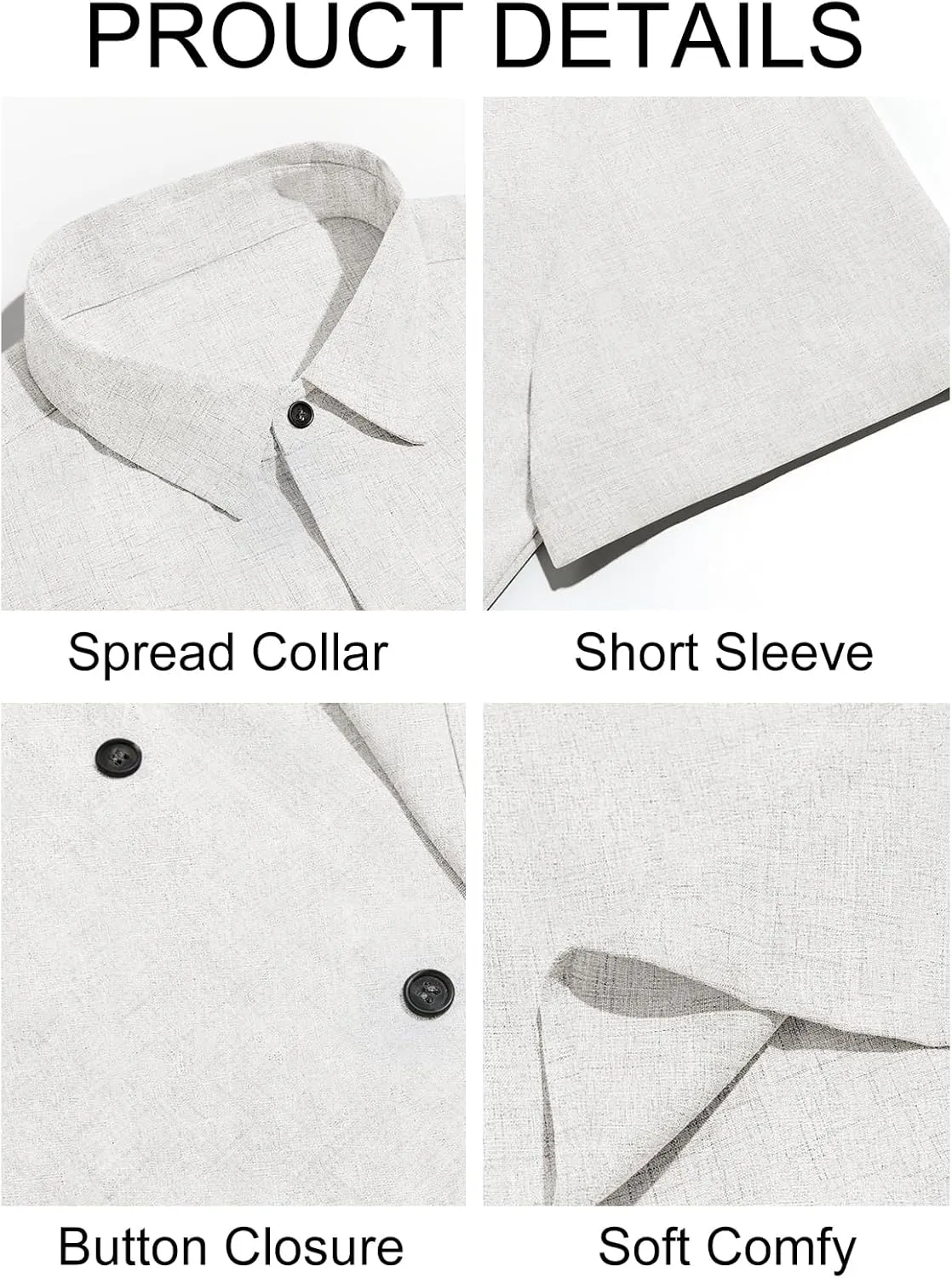 Runcati Mens Short Sleeve Linen Shirts Button Down Casual Texture Summer Beach Wedding Tops