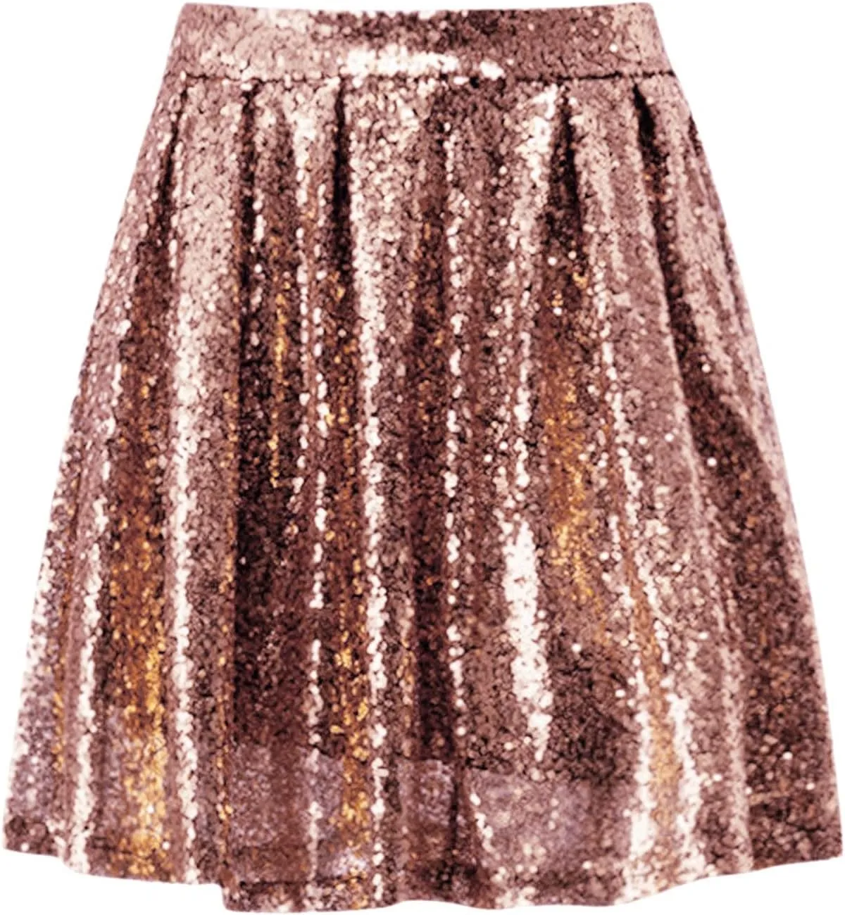 Sequin Skirts for Women High Waist Stretch Pleated Skirts Shiny Bodycon Mini Skirt Rave Party Sparkly Dance Short Skirt