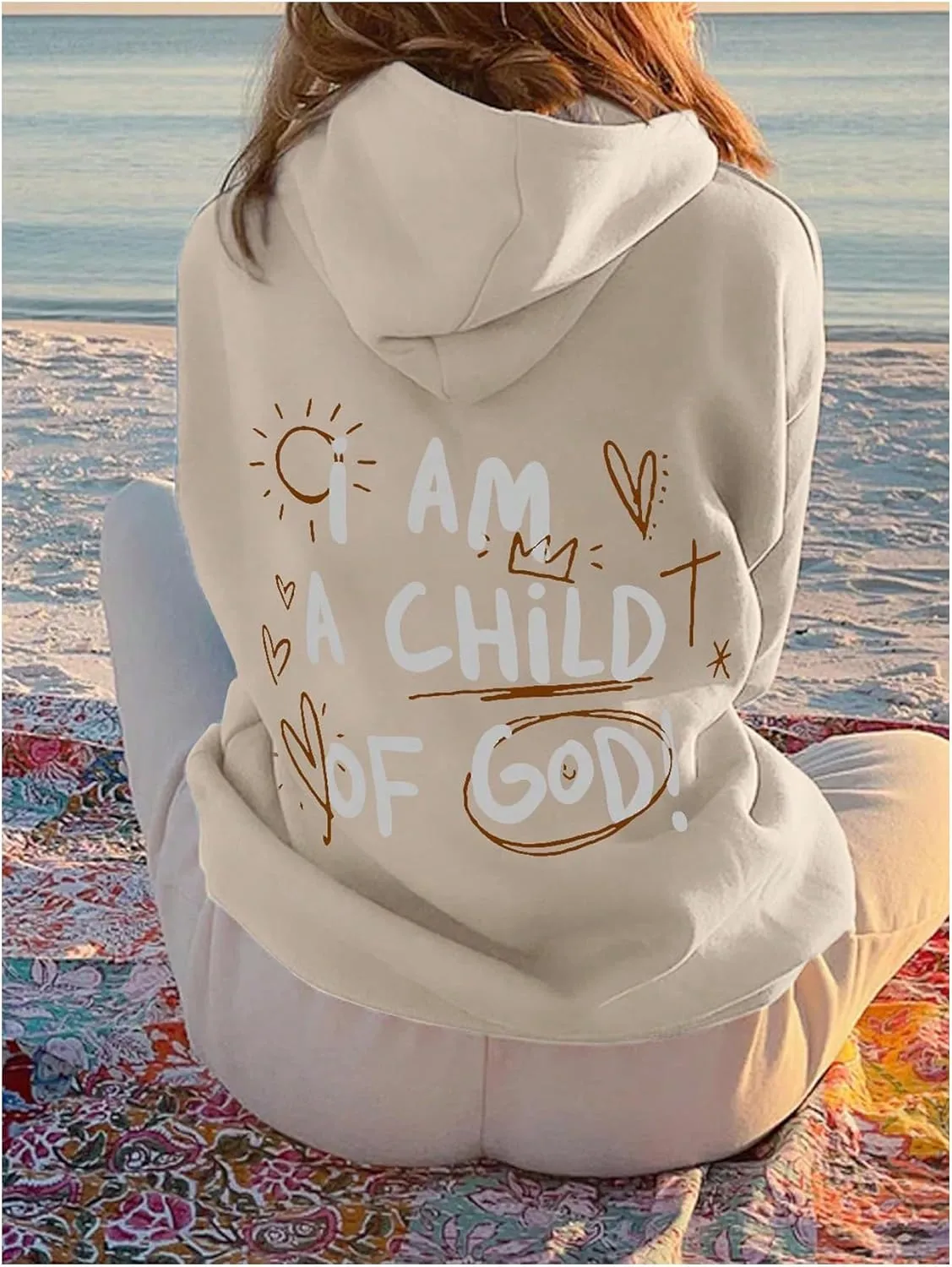 SHENHE Women's Oversized Graphic Hoodie Letter Print Casual Hoodie Pullover Sweatshirt