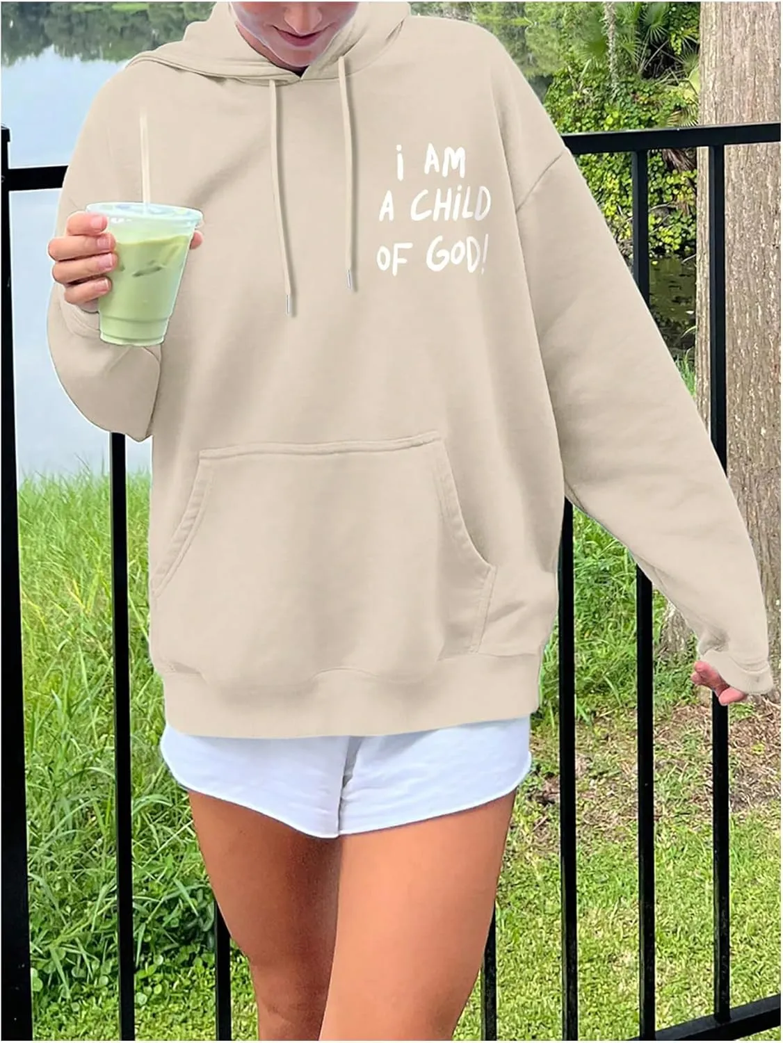 SHENHE Women's Oversized Graphic Hoodie Letter Print Casual Hoodie Pullover Sweatshirt