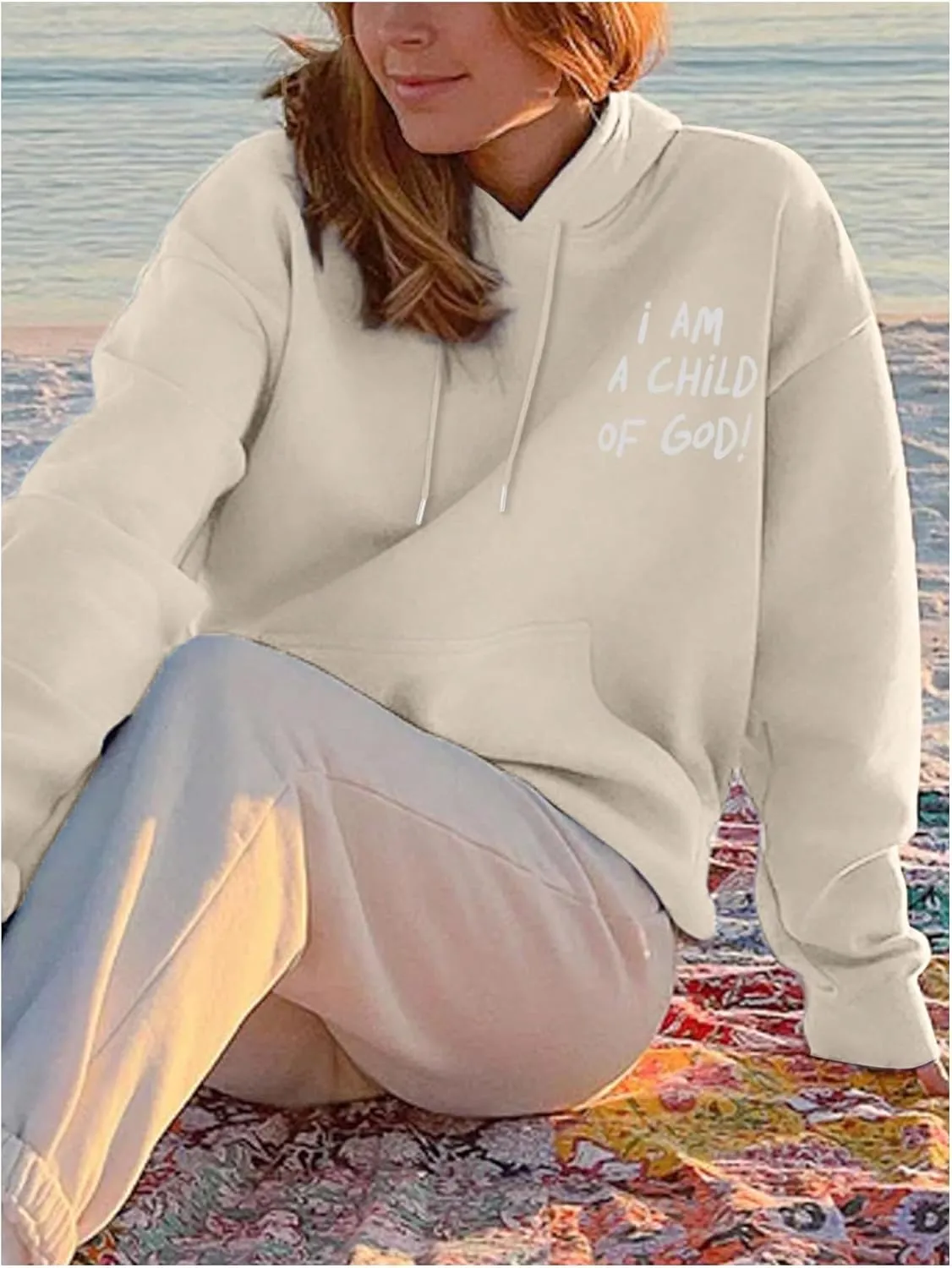 SHENHE Women's Oversized Graphic Hoodie Letter Print Casual Hoodie Pullover Sweatshirt